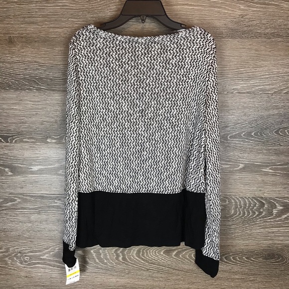 INC deep black metallic long sleeve knit sweater - Picture 8 of 10